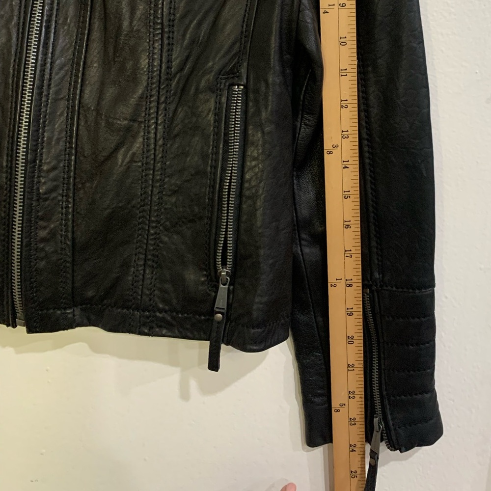 Michael Kors Bomber Biker Motorcycle Genuine Leather Jacket Quilted Trim Size PL - Picture 16 of 16